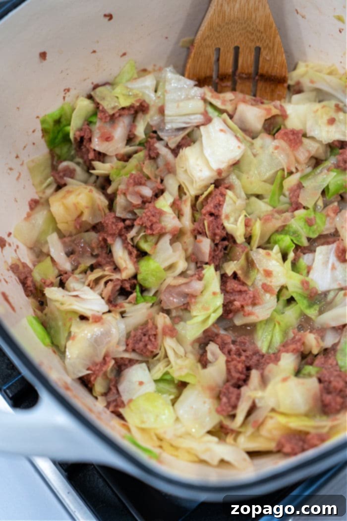 cabbage and canned corned beef