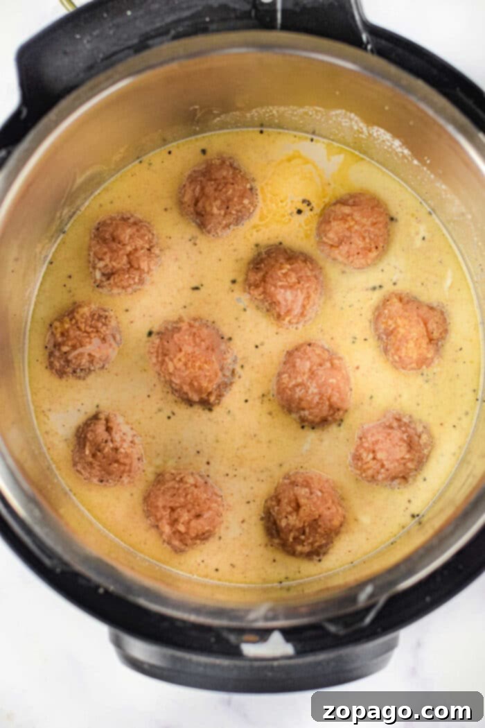 Creamy Alfredo Meatballs 6 instant pot alfredo meatballs