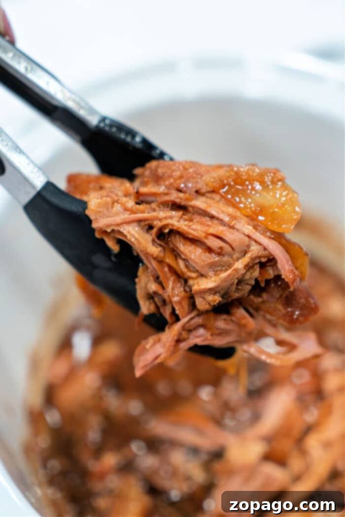 Perfectly cooked Pork Picnic Roast, ready to be shredded