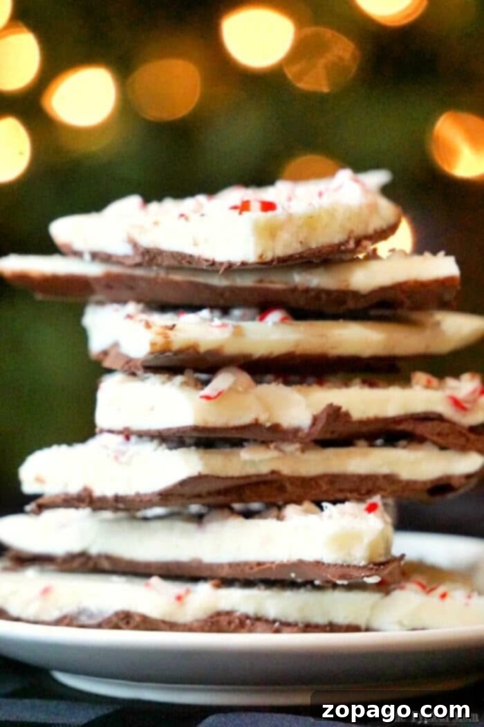 Effortless Microwave Peppermint Bark 2 Delightful microwave peppermint bark, a perfect Christmas treat for the holidays.