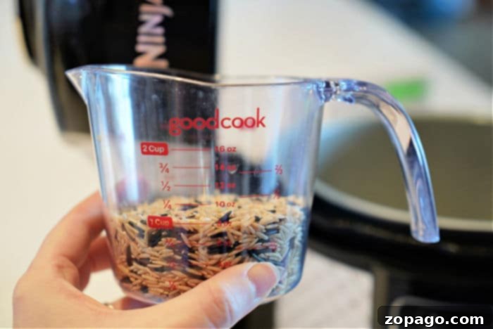 Fluffy, Non-Sticky Instant Pot Rice Every Time 4 How to make wild rice in an Instant Pot, showing its rich, earthy texture
