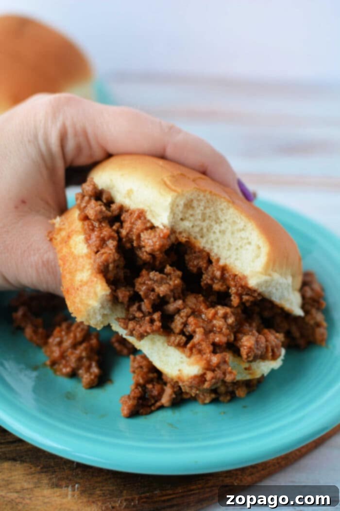 Effortless Slow Cooker Sloppy Joes 6 Delicious Slow Cooker Ground Turkey Sloppy Joes served on buns with sides.