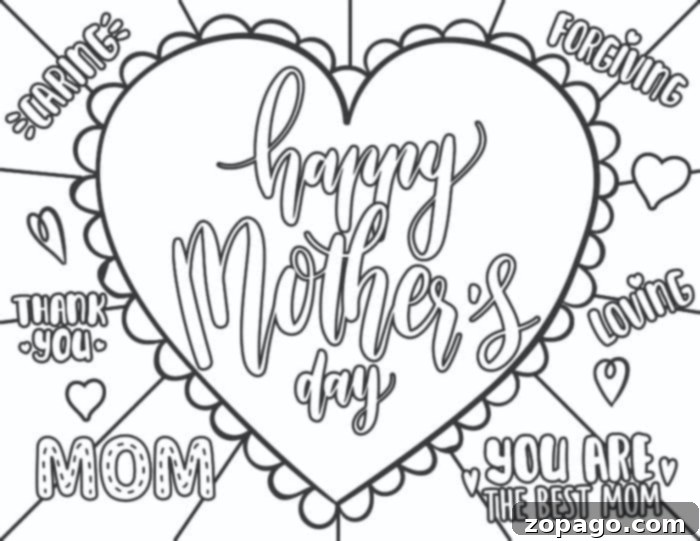 Free Printable Mother's Day Coloring Pages 3 A Variety of Free Mother's Day Coloring Page Designs