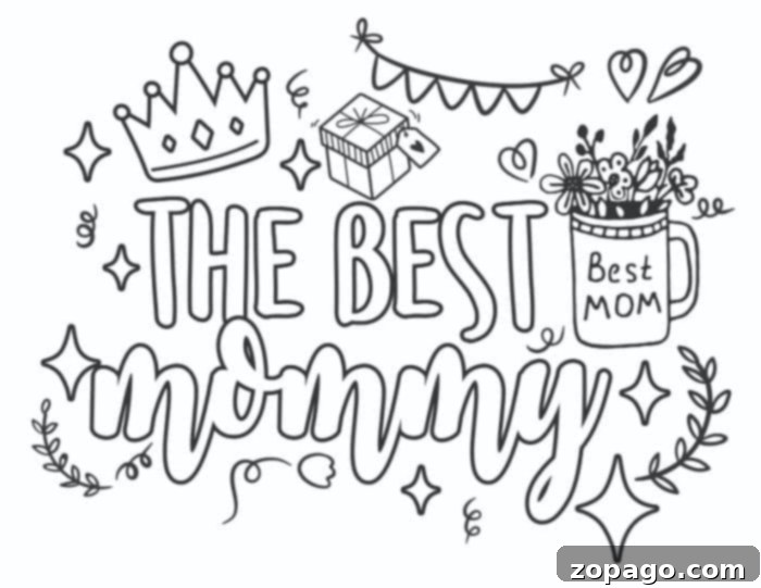 Free Printable Mother's Day Coloring Pages 6 Personalized Best Mom Coloring Page for a Special Gift