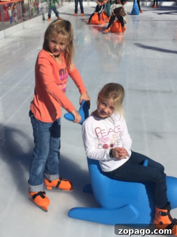 Legoland Bricktacular Snow Days 4 Kids enjoying snow and ice skating at Legoland