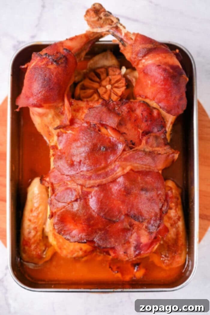 Crispy Bacon-Wrapped Stuffed Chicken 2 bacon wrapped whole chicken in the oven