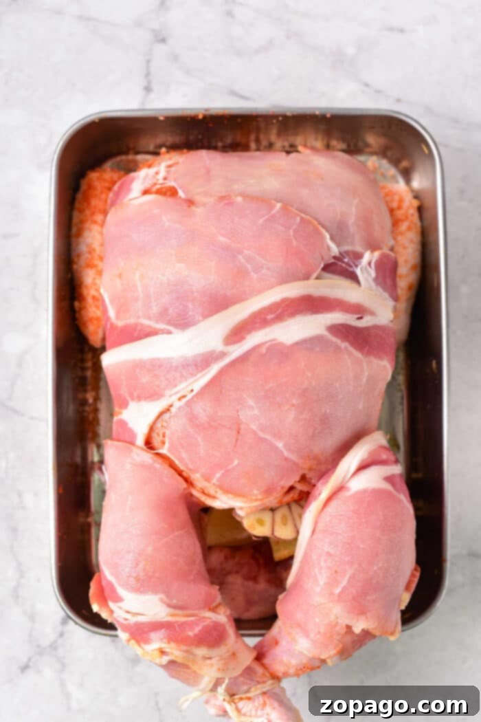 Crispy Bacon-Wrapped Stuffed Chicken 4 Bacon Wrapped Whole Chicken with seasoning