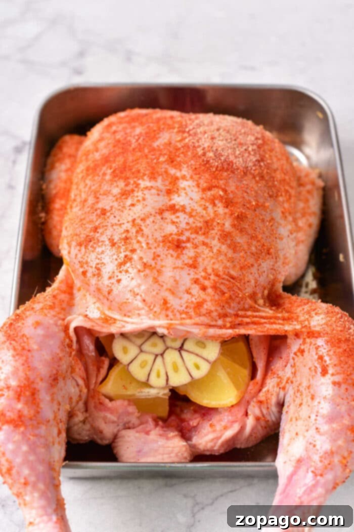 Crispy Bacon-Wrapped Stuffed Chicken 9 Garlic Stuffed Whole Chicken close up