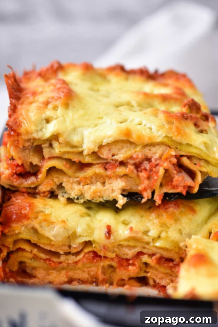 No-Boil Ravioli Lasagna 2 Baked Frozen Ravioli Lasagna with layers of pasta, sauce, and cheese.
