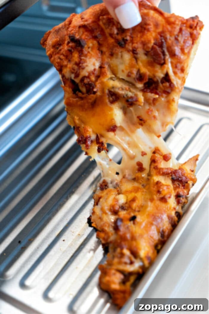 Reviving Cold Pizza in Your Toaster Oven 5 Delicious reheated pizza slices ready to enjoy, made perfect in a toaster oven