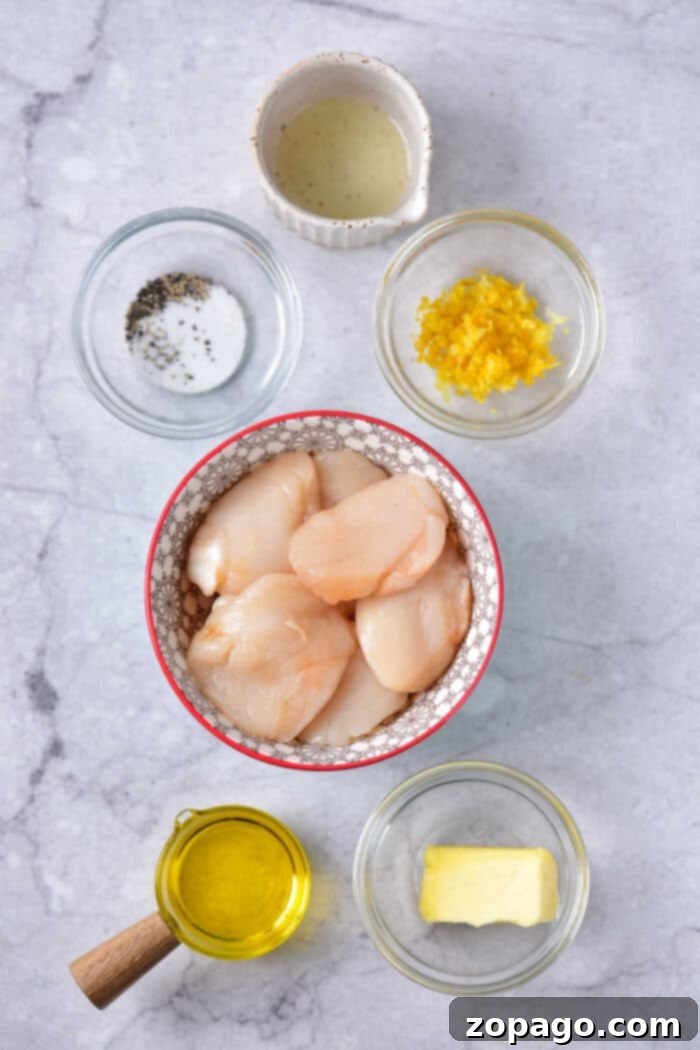 Scallop Perfection: Mastering Cooking Times 3 Small Bay Scallops Ready for Cooking