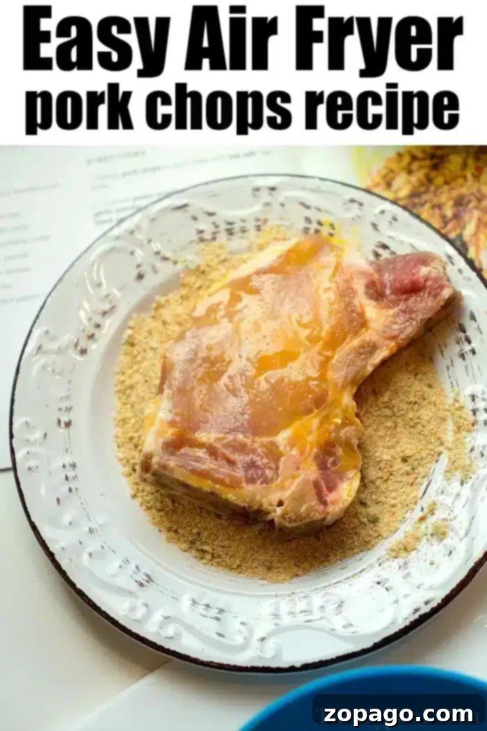 Optimal Cook Times for Bone-In Pork Chops 3 Two crispy bone-in pork chops, freshly air-fried and ready to serve