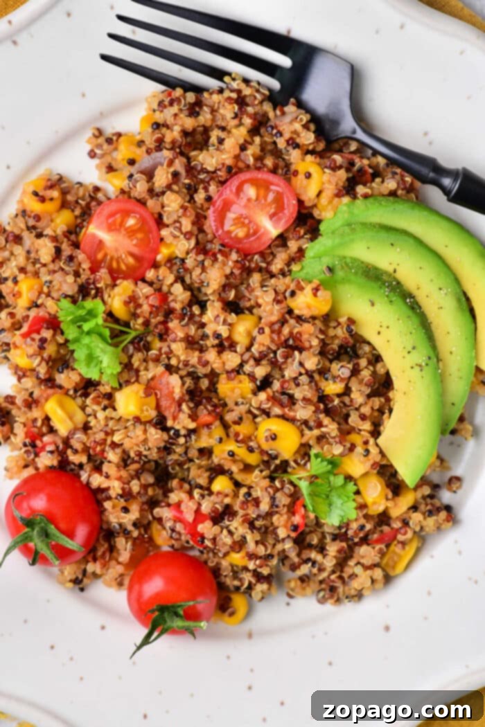 Tri Color Quinoa, a vibrant and healthy side dish