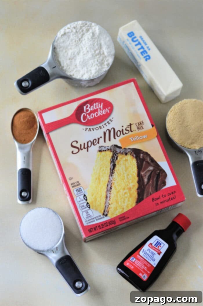 Easy Coffee Cake from Yellow Cake Mix 3 Cake Mix Coffee Cake with a generous streusel layer.