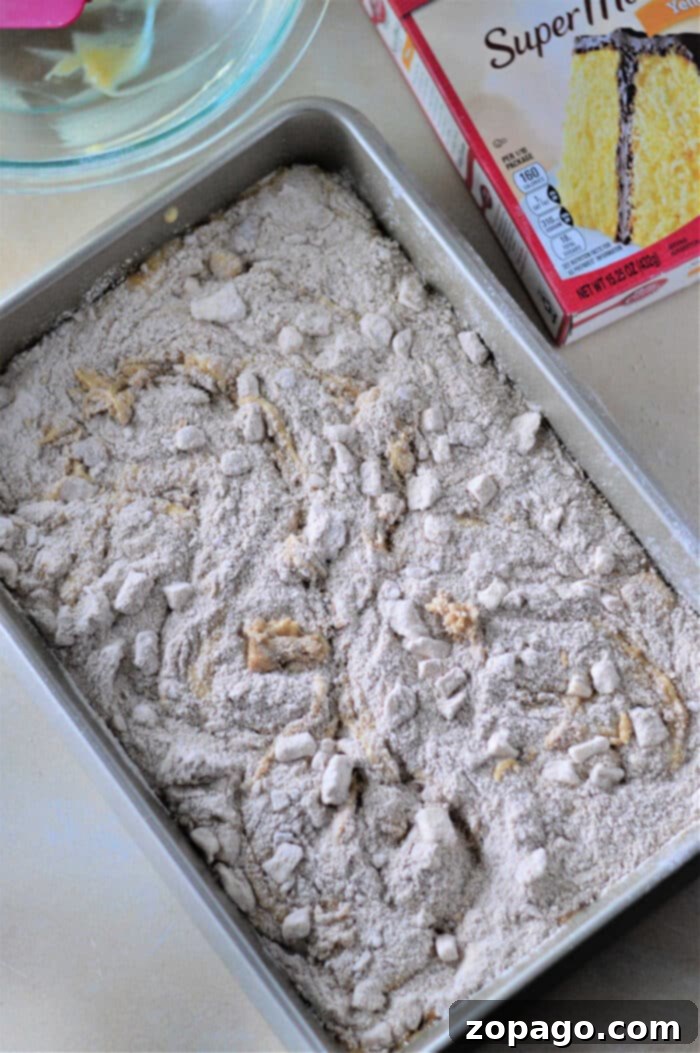 Easy Coffee Cake from Yellow Cake Mix 4 Cinnamon Coffee Cake with Cake Mix, featuring a swirl of cinnamon goodness.