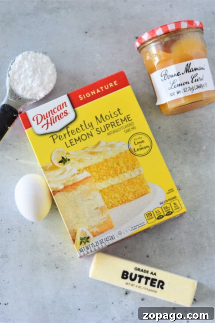 Deliciously baked Cake Mix Lemon Bars, ready for serving.