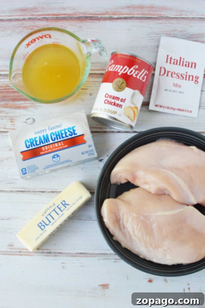 Easy Instant Pot Creamy Chicken 3 Creamy chicken recipe with cream of chicken soup served over noodles.