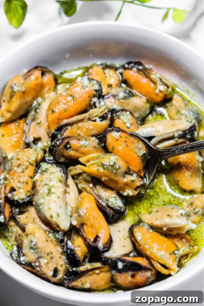 From Freezer to Fantastic Mussels 6 Smoked Mussels Recipe - close up of delicious smoked shellfish.