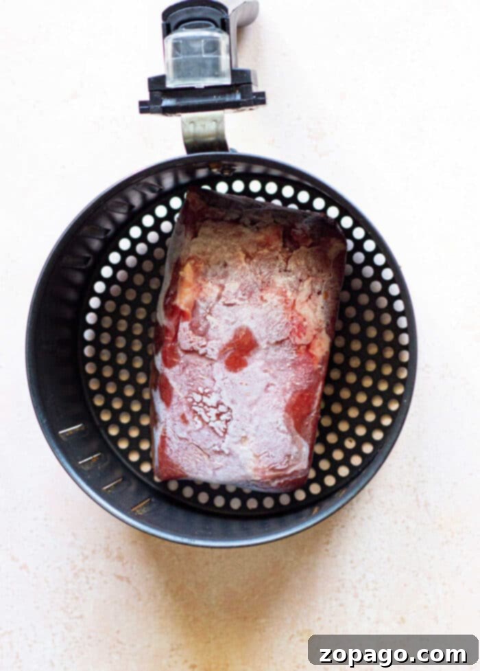 Perfect Air Fryer Frozen Roast 4 Perfectly cooked frozen air fryer roast beef ready to slice