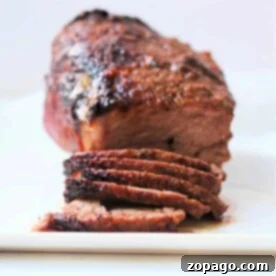 Frozen roast beef cooked in an air fryer
