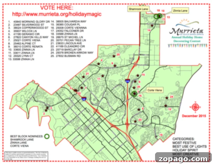 Murrieta Christmas Lights Guide 2 Murrieta Christmas Lights Map showcasing festive homes