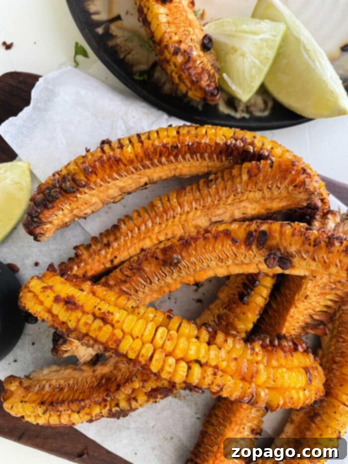 Addictive Crispy Corn Ribs 6 Corn ribs, garnished with zesty lime wedges on parchment paper, are the perfect addition to any meal. Explore the full corn ribs recipe for more delicious grilling ideas.