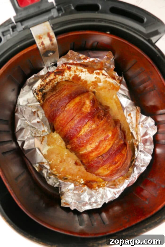 Crispy Air Fryer Bacon Wrapped Meatloaf 5 Air Fryer Meatloaf Recipe