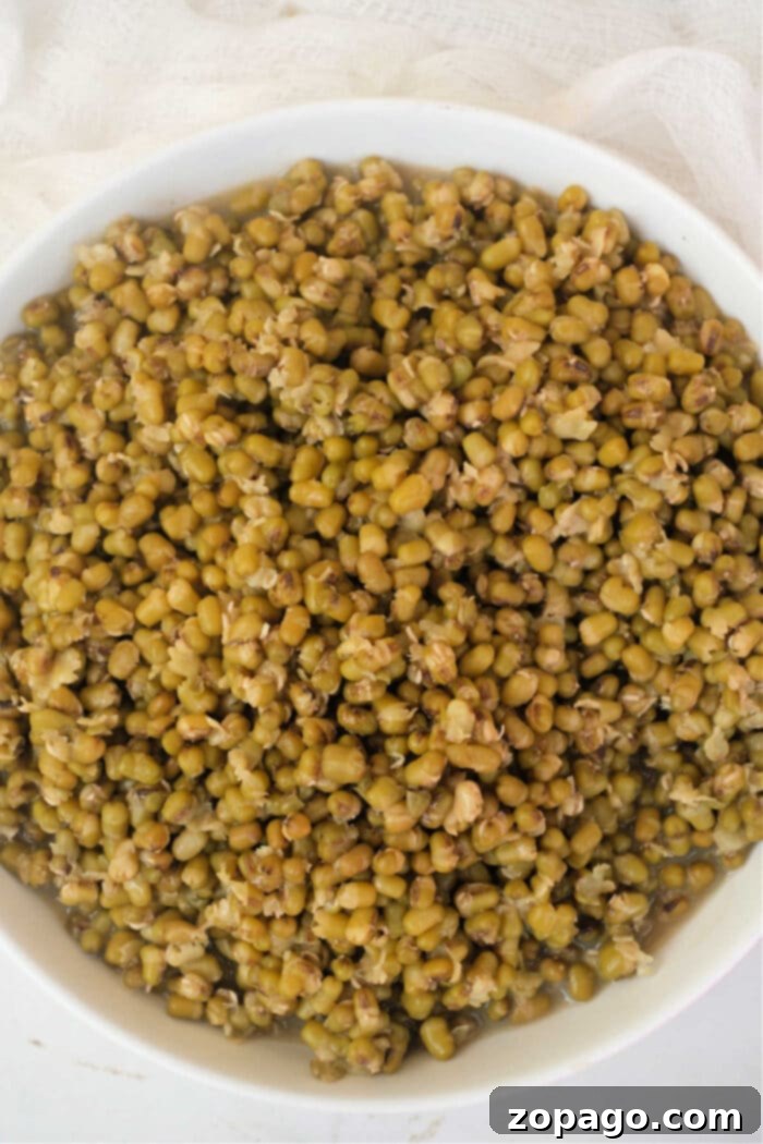 Mastering Mung Bean Cookery 6 Mung beans cooking inside a pressure cooker, showcasing efficiency