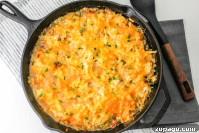 Creamy Hash Brown Casserole Without Canned Soup 7 Cast Iron Hash Brown Casserole with a beautifully crispy, golden-brown top.