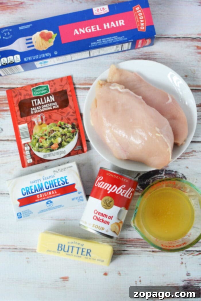 Heavenly Creamy Slow Cooker Chicken 3 Crockpot Angel Chicken Recipe: A slow cooker filled with creamy chicken and sauce, showcasing the rich texture.