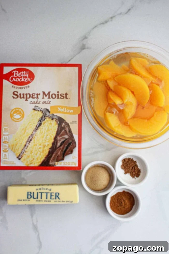 Slow Cooker Peachy Dump Cake 3 How to Make Peach Cobbler with Canned Peaches