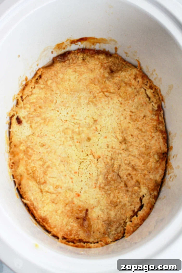 Slow Cooker Peachy Dump Cake 7 slow cooker peach cake