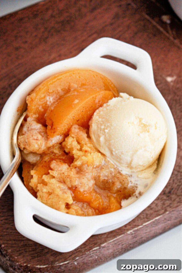 No-Fuss Cake Mix Crockpot Peach Cobbler 9 Crockpot Peach Cobbler with Cake Mix