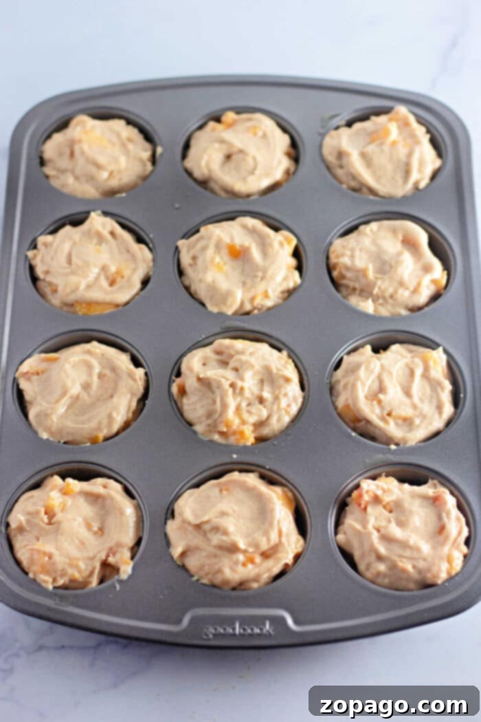 Freshly Baked Peach Muffins