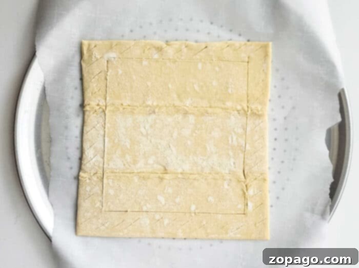 Easy Puff Pastry Tart 4 A delicious dessert featuring puff pastry and an assortment of fresh fruit
