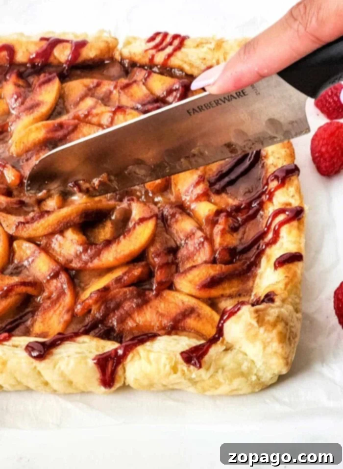 Golden Flaky Tart 7 A stunning puff pastry tart, golden brown and perfectly baked, ready for serving.