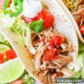 Two Rotel tacos loaded with shredded chicken, fresh lettuce, juicy tomato, creamy sour cream, fiery jalapeños, and zesty lime wedges on the side.