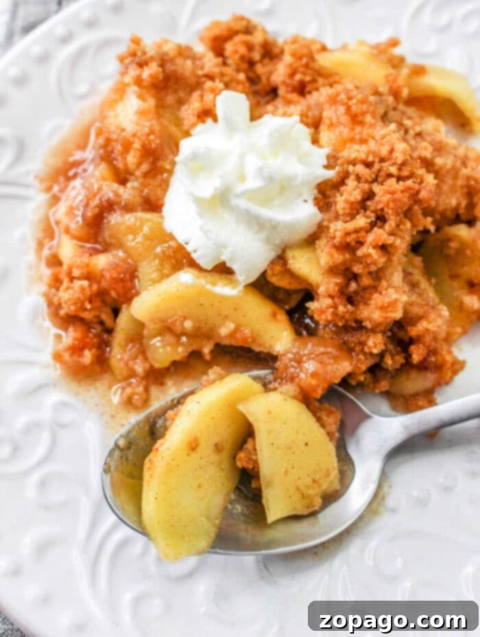 Warm Spiced Apple Bake 2 Scalloped Apples with a golden-brown graham cracker crumble topping, ready to be served