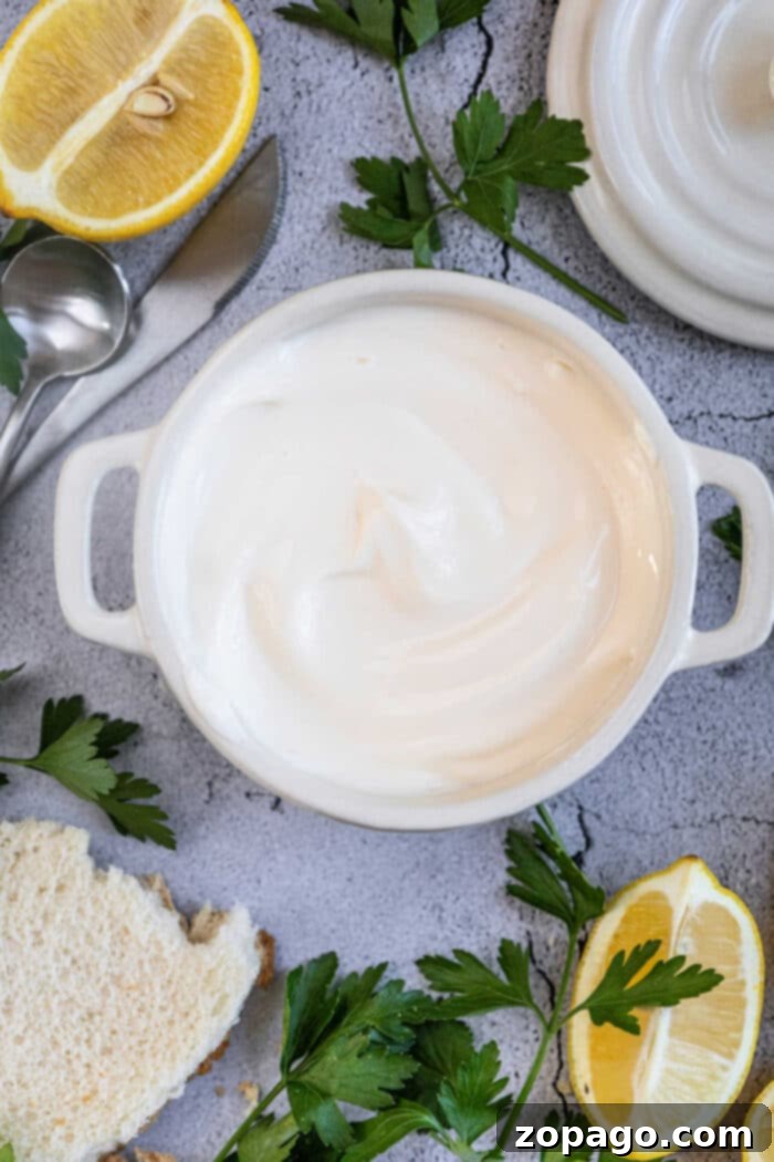 Finished Mexican Mayonnaise in a bowl, ready to serve