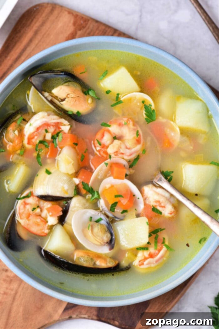 Corn and Shrimp Soup in a cozy setting