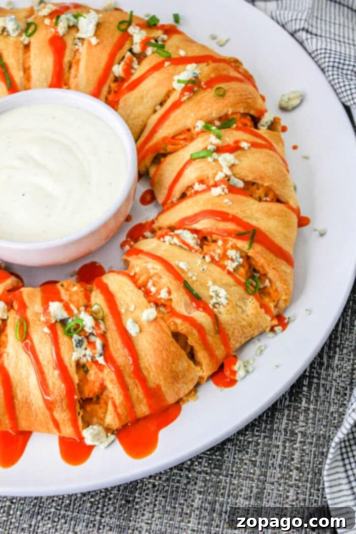 Crescent Roll Taco Ring appetizer, golden brown and perfectly baked