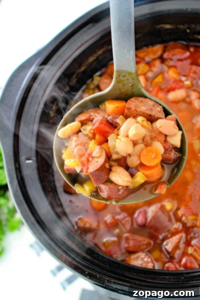 Hearty 15 Bean Crockpot Soup 2 15 Bean Soup Crock Pot - a hearty, comforting meal cooking in a slow cooker