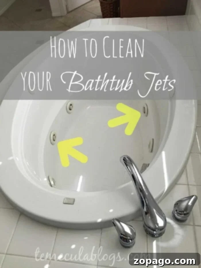 Effective jetted tub cleaning for spotless jets and pipes The best way to clean the jets in your bathtub, showing water in a jetted tub