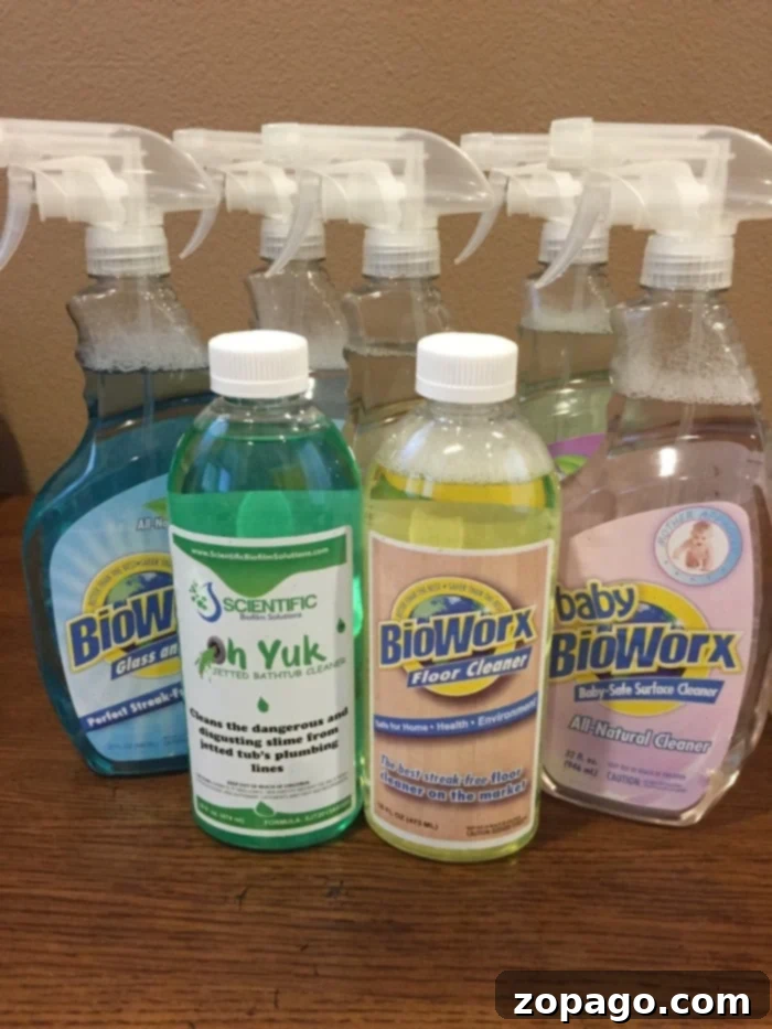 Oh Yuk: Your solution for a truly clean jetted tub experience Oh Yuk tub cleaner bottle next to a jetted tub, ready for cleaning