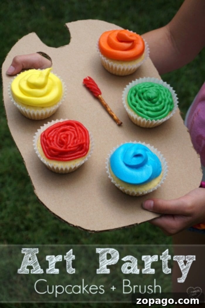 Budget-Friendly Girl Birthday Party Ideas 5 A vibrant art birthday party setup with colorful paints, canvases, and enthusiastic children creating their masterpieces, showcasing another great cheap girl birthday party idea.