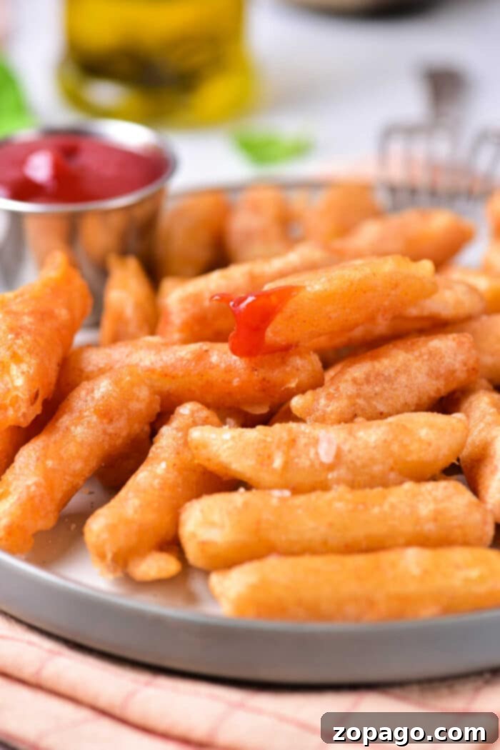 Crispy Beer Batter Fries 2 Beer Batter French Fries, showing a plate of golden, crispy fries.