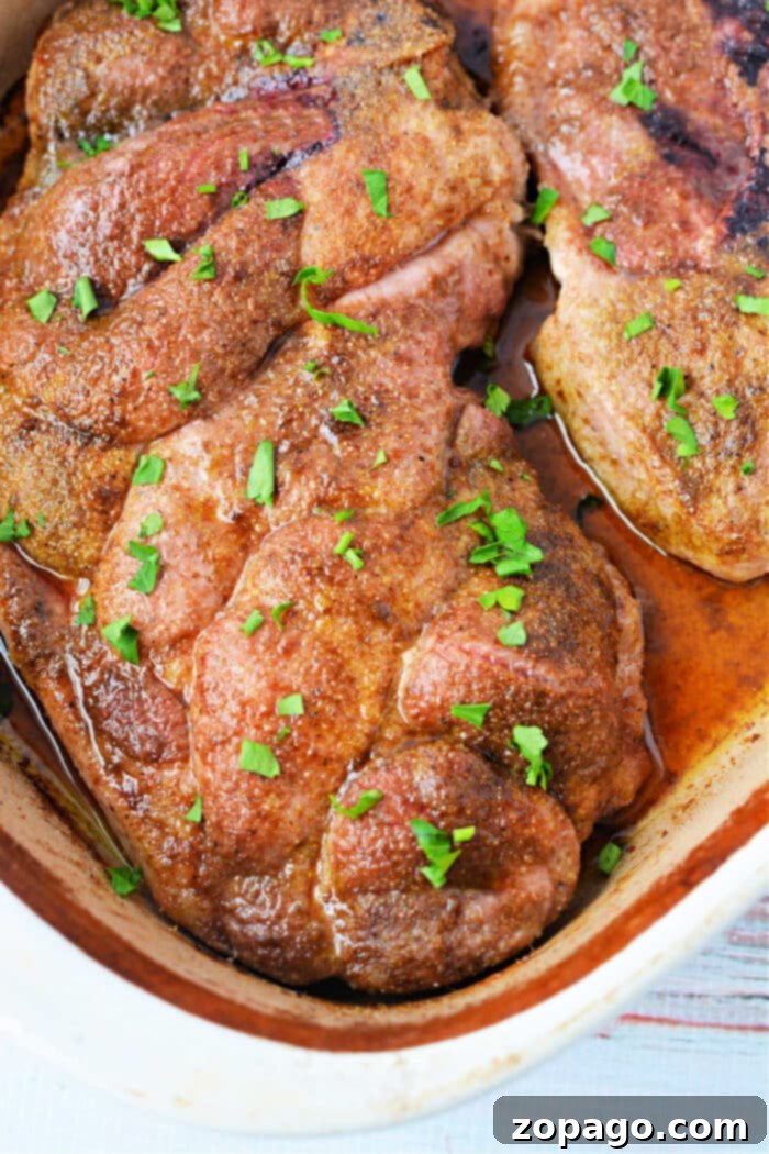 Tender Oven Baked Pork Steaks 2 Pork Steaks in the Oven