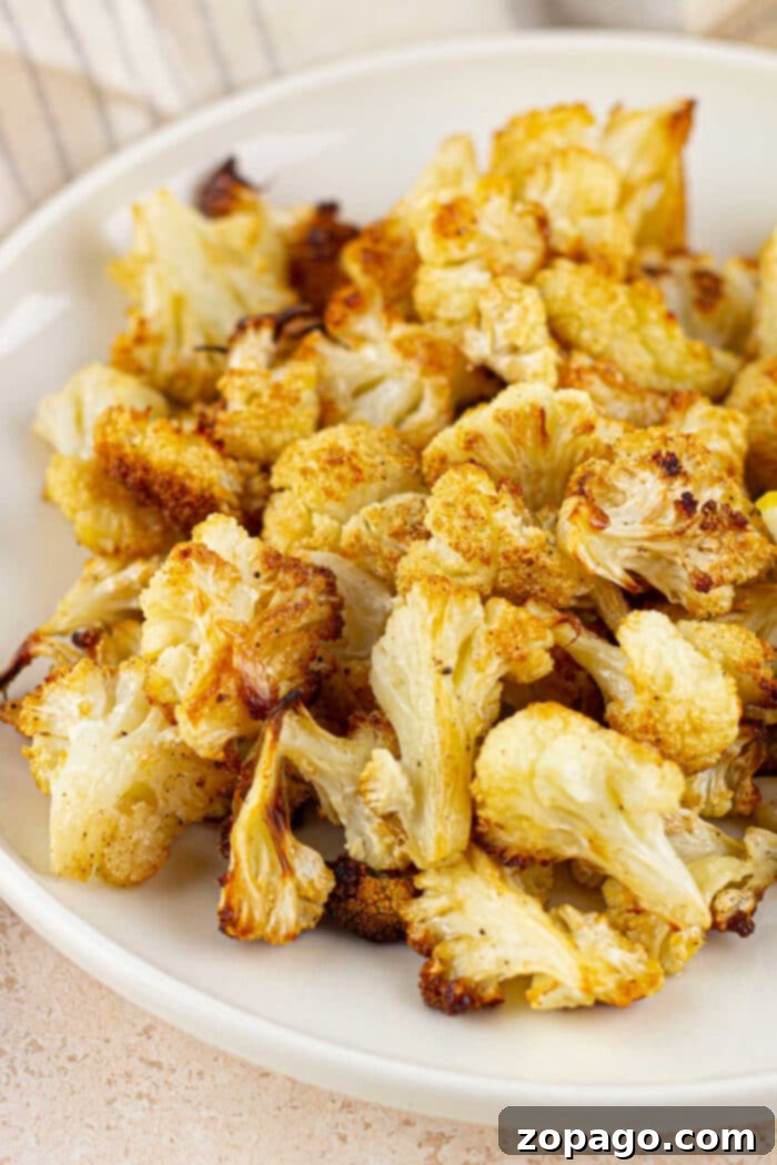 Golden Roasted Cauliflower at 400F 7 Roasted Cauliflower with Parmesan Cheese and fresh herbs