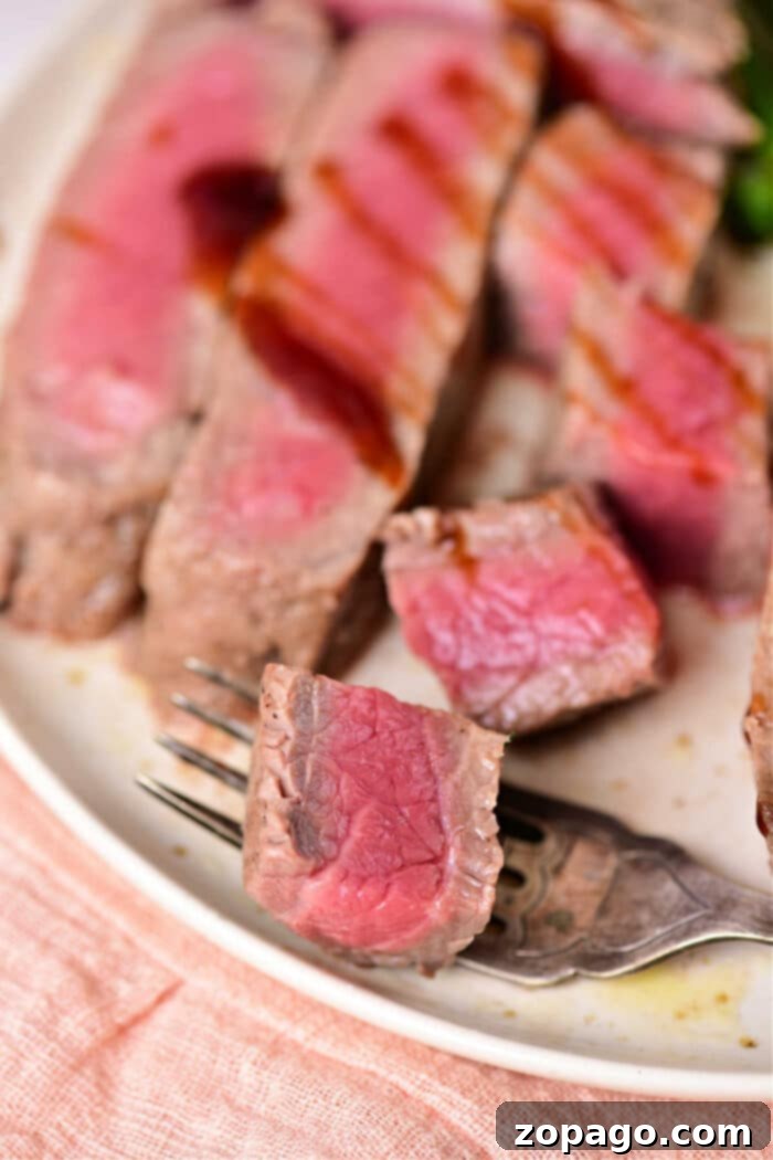 Cooking Chuck Steak to Perfection 7 How to Cook Chuck Steak - close up of sliced steak.