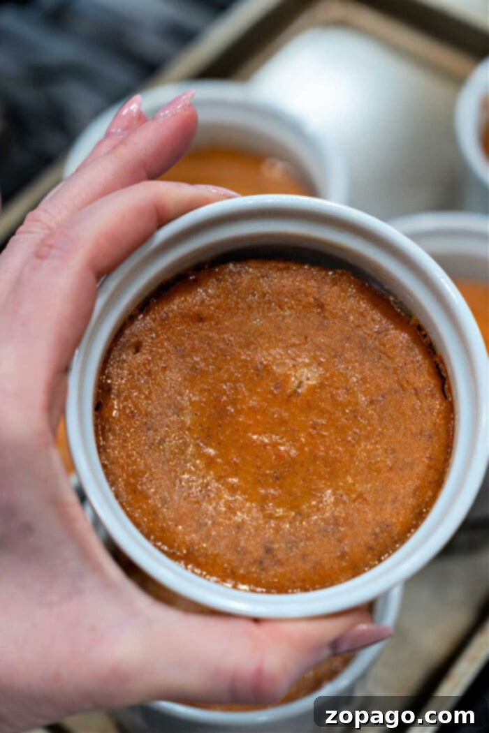 Individual No-Crust Pumpkin Pies 6 What to do with Leftover Pumpkin Pie Filling: a delightful solution.